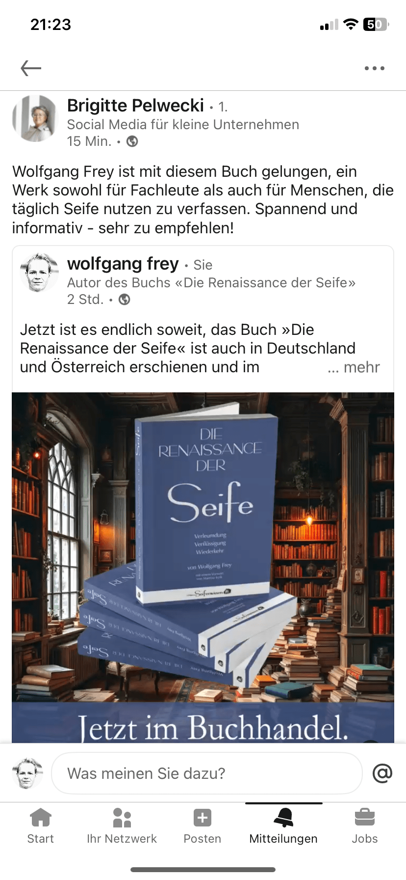 Aus einem Linkedin-Post zum Buch «Die Renaissance der Seife»