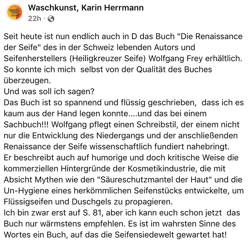 Die Seifenmanufaktur Waschkunst zum Buch «Die Renaissance der Seife»