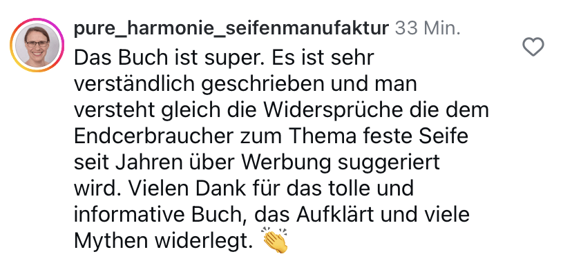 Aus einer Empfehlung des Buchs «Die Renaissance der Seife» auf Instagram